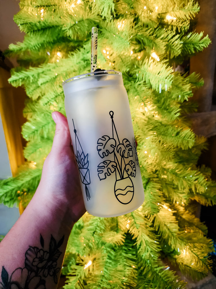 Plant Cup with Straw & Lid