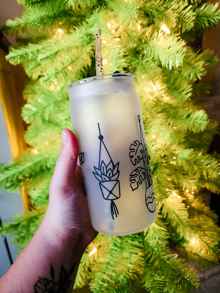 Plant Cup with Straw & Lid