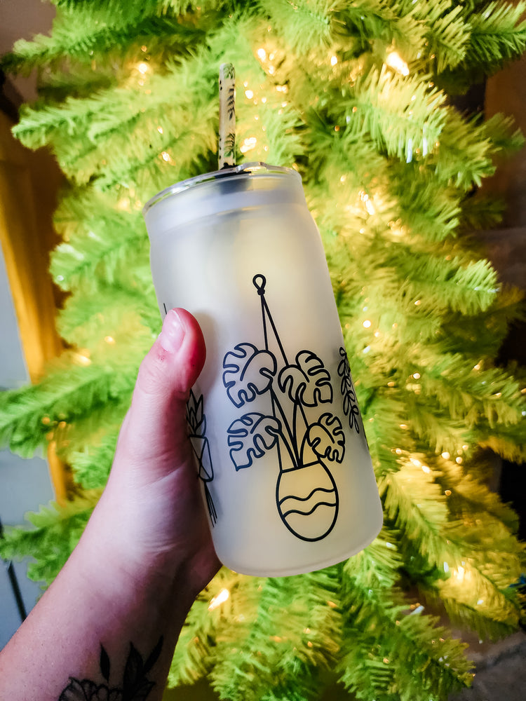 Plant Cup with Straw & Lid