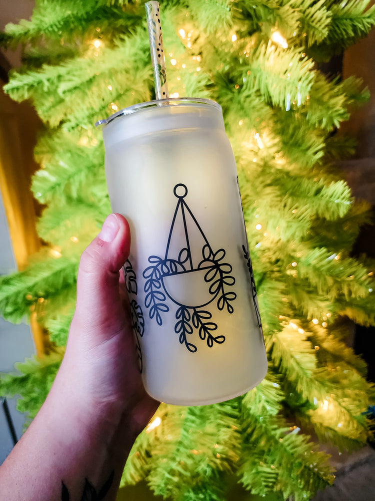 Plant Cup with Straw & Lid
