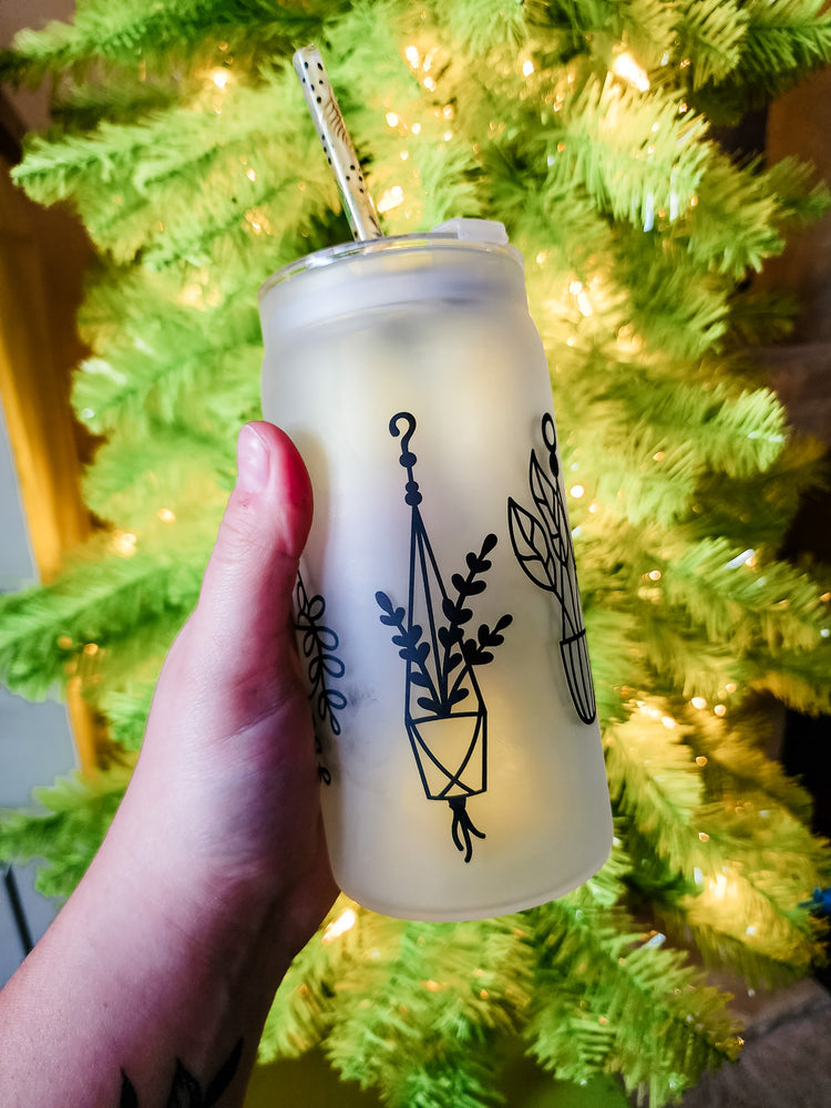 Plant Cup with Straw & Lid
