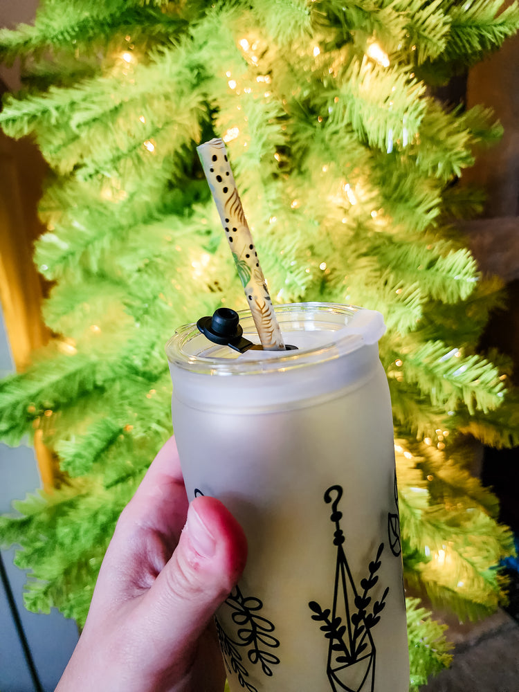 Plant Cup with Straw & Lid