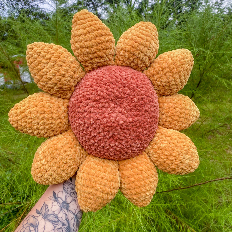 Crochet Sunflower Pillow