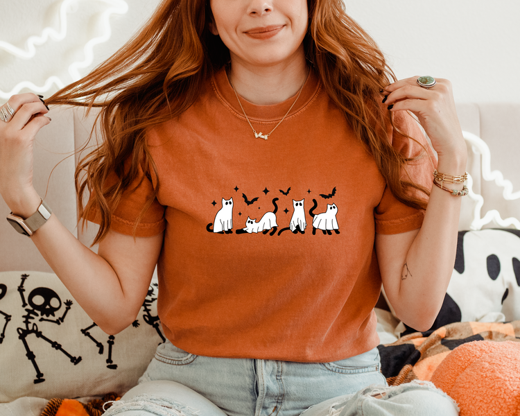 Ghost Cat Tee & Crewneck