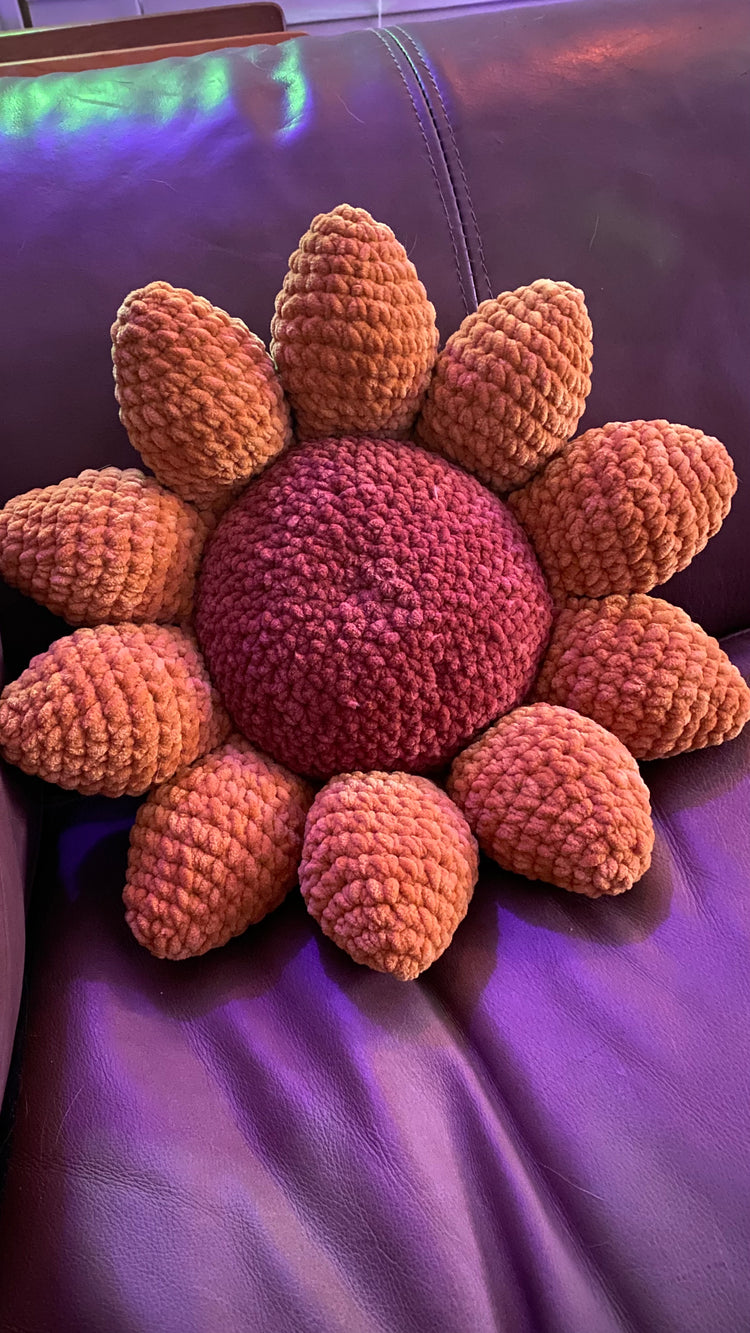 Crochet Sunflower Pillow