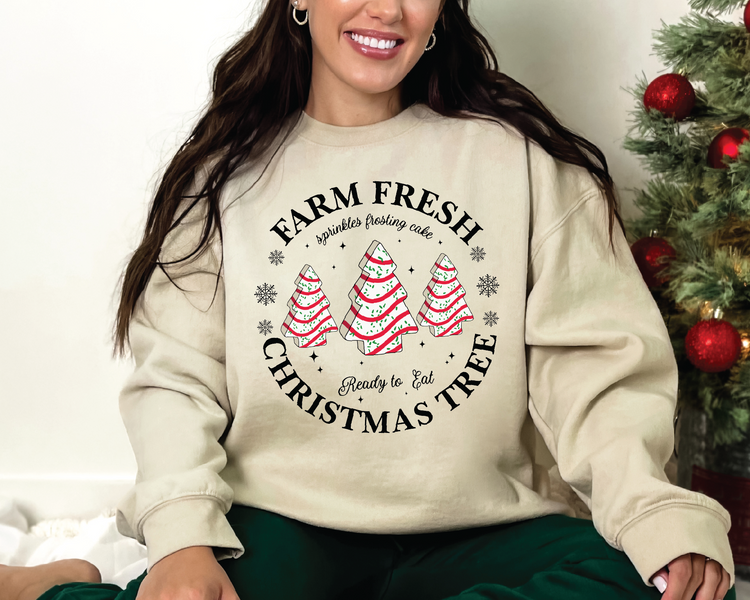 Farm Fresh Christmas Trees Tee & Crewneck