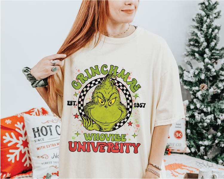Grinchmas University Tee & Crewneck