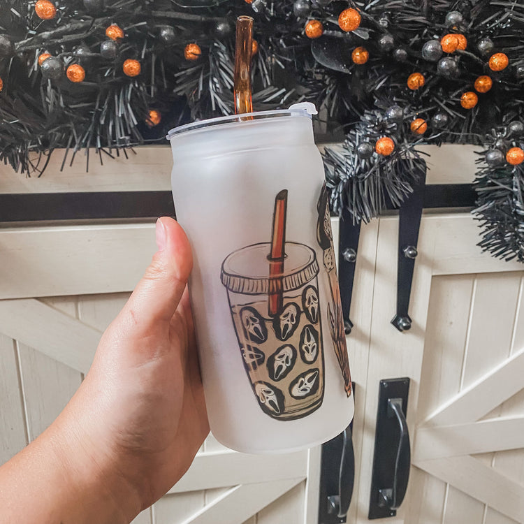 Spooky Vibes Cup with Straw & Lid